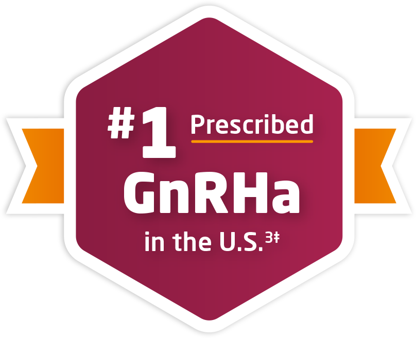 The number one prescribed GnRHa badge 