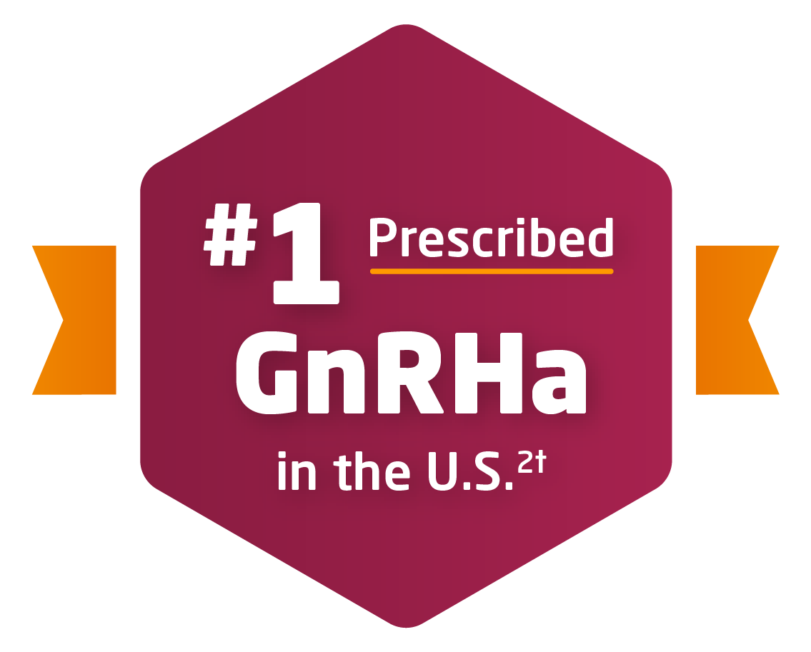 The number one prescribed GnRHa badge 